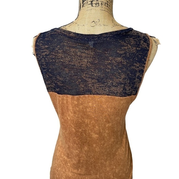 Bke Gimmicks Crocket Mesh Boho Distressed Sleeveless Top - Picture 3 of 9